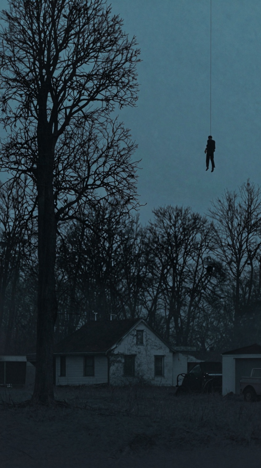 A solitary,  leafless tree dominates the left side of the frame,  its dark on Tensor.Art