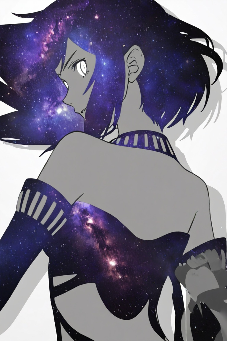 design silhouette,  galaxy_style,  monochrome on Tensor.Art