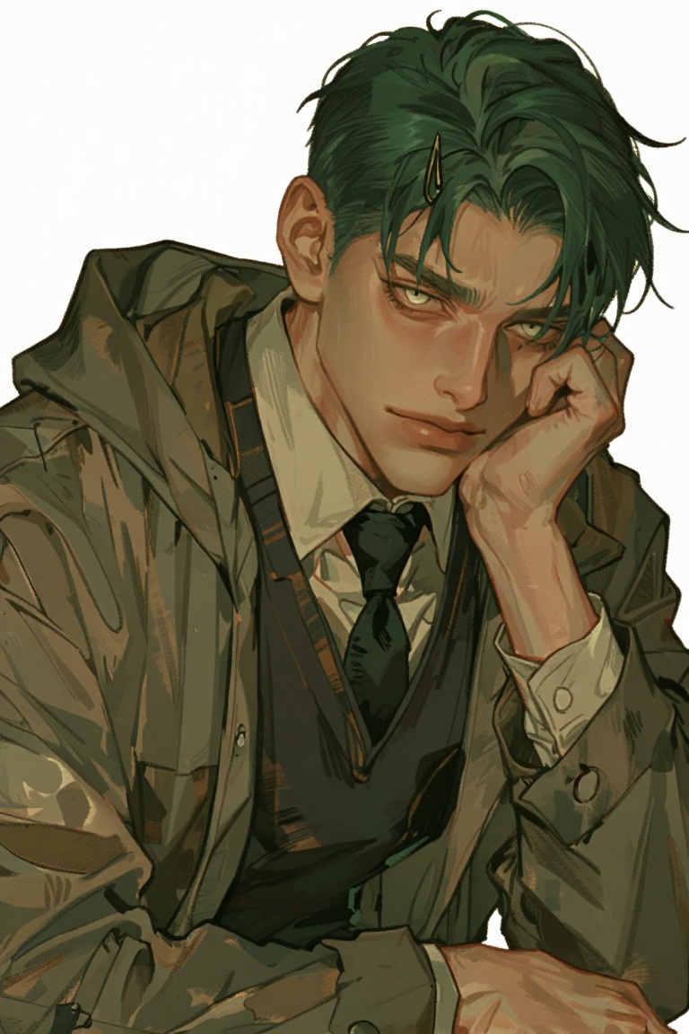 aesthetic illustration,  1boy,  upper body on Tensor.Art