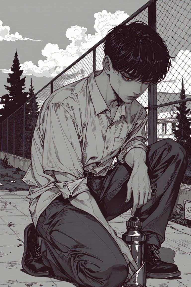 aesthetic illustration,  1boy,  upper body on Tensor.Art