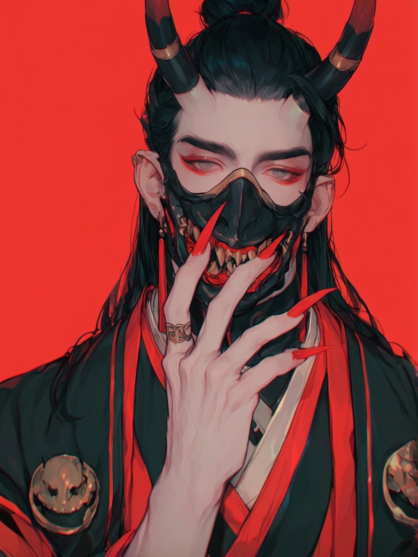 0mu0,  mask,  black_hair on Tensor.Art