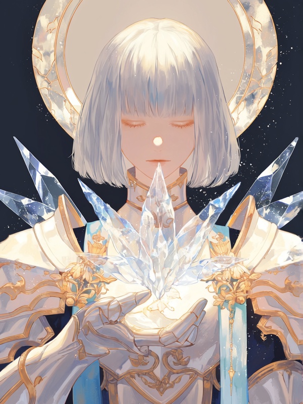 x01,  1girl,  moonlit paladin with silver bob haircut and a calm haunted stare on Tensor.Art