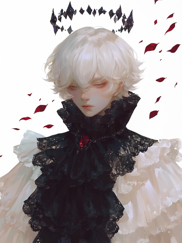 x01,  1boy,  rose court angel with white hair on Tensor.Art
