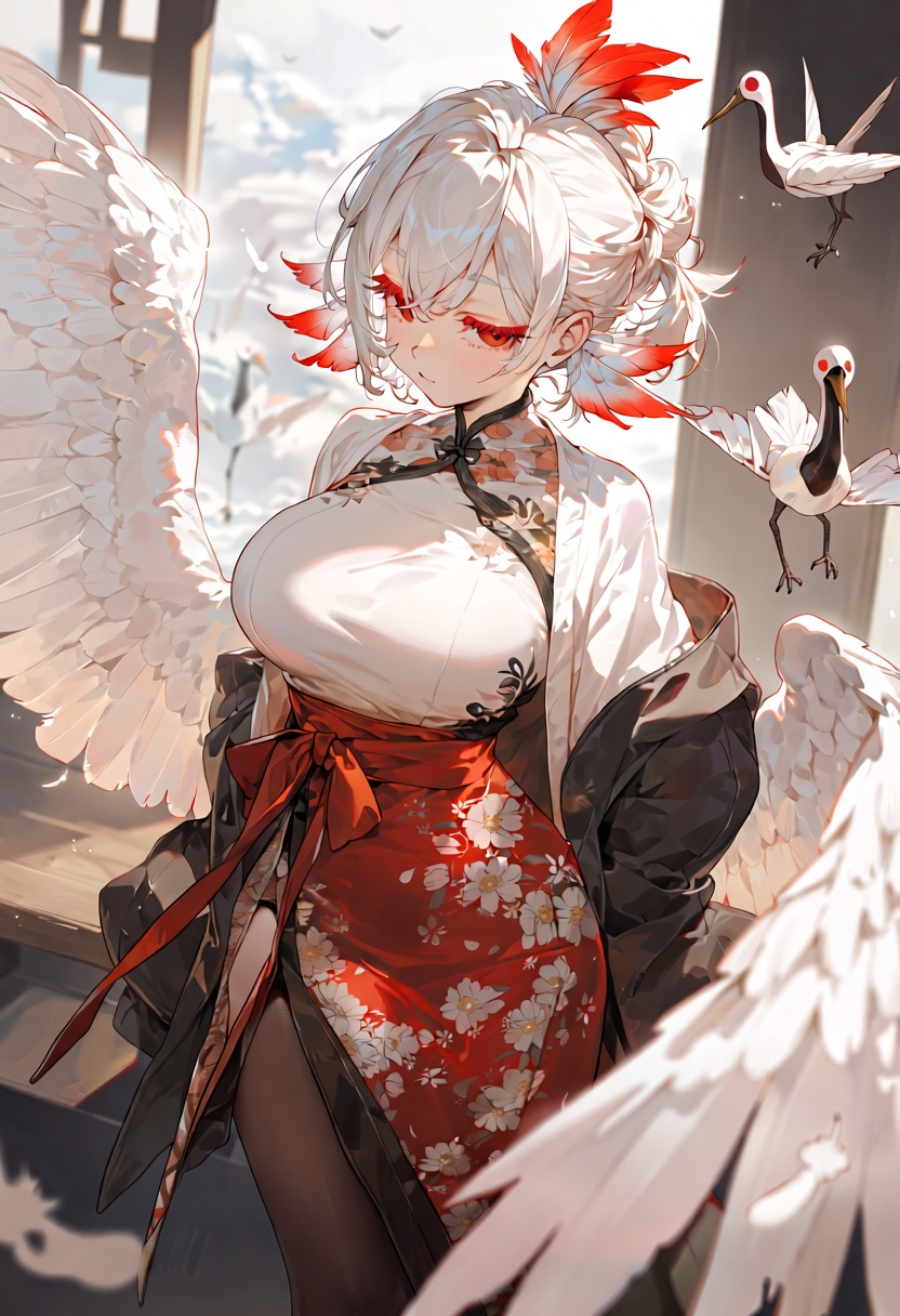 1 girl ,  solo ,  crane girl on Tensor.Art