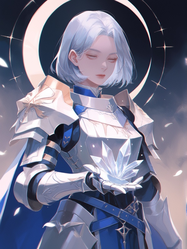yo96,  1girl,  moonlit paladin with silver bob haircut and a calm haunted stare on Tensor.Art