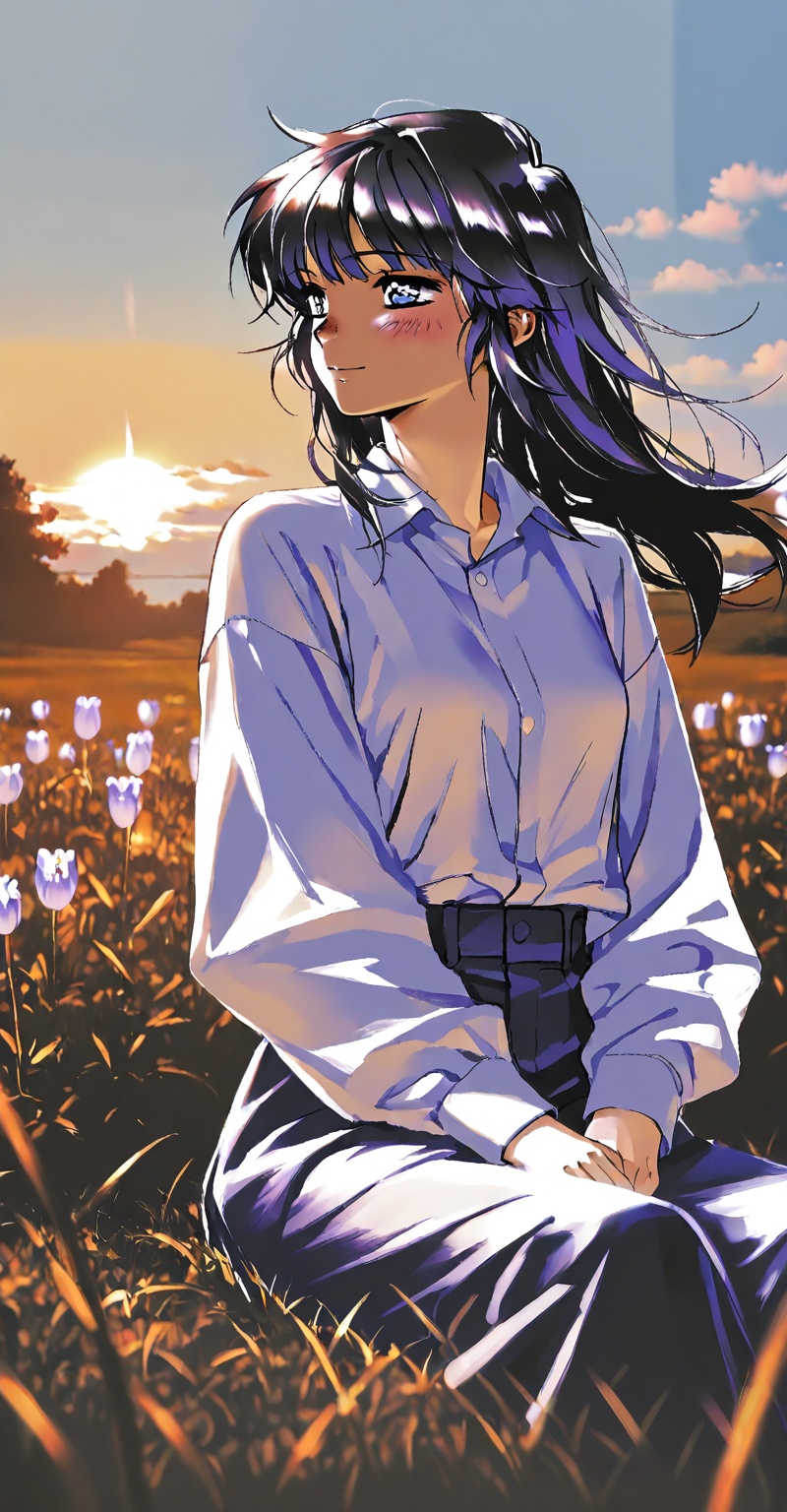 ((Emphasize a blend of anime aesthetics with painterly digital rendering techniques)),  the use of light and shadow create...