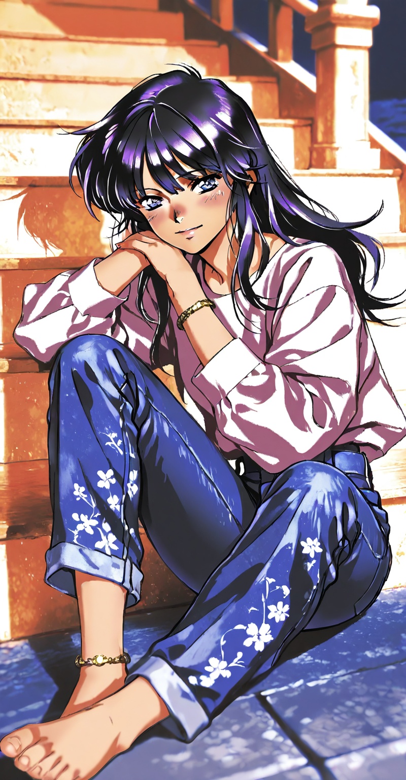((Emphasize a blend of anime aesthetics with painterly digital rendering techniques)),  the use of light and shadow create...