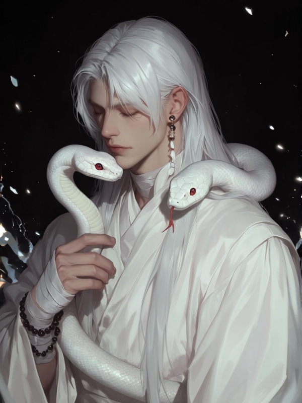 1boy,  male_focus,  snake on Tensor.Art
