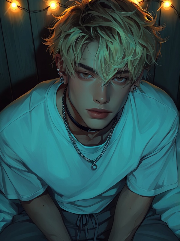 blonde_hair,  solo,  jewelry on Tensor.Art