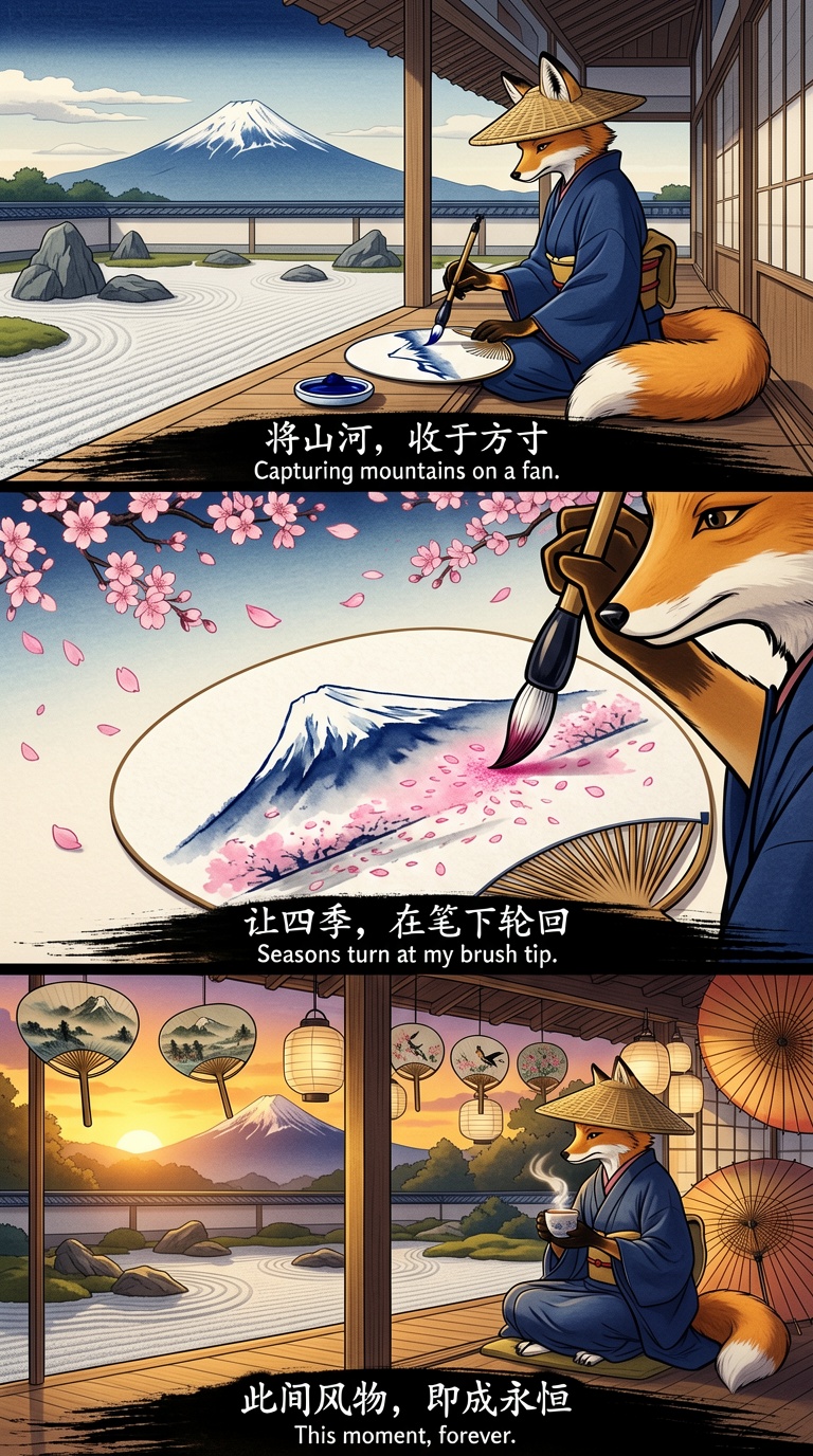 插画 · 浮世绘三宫格