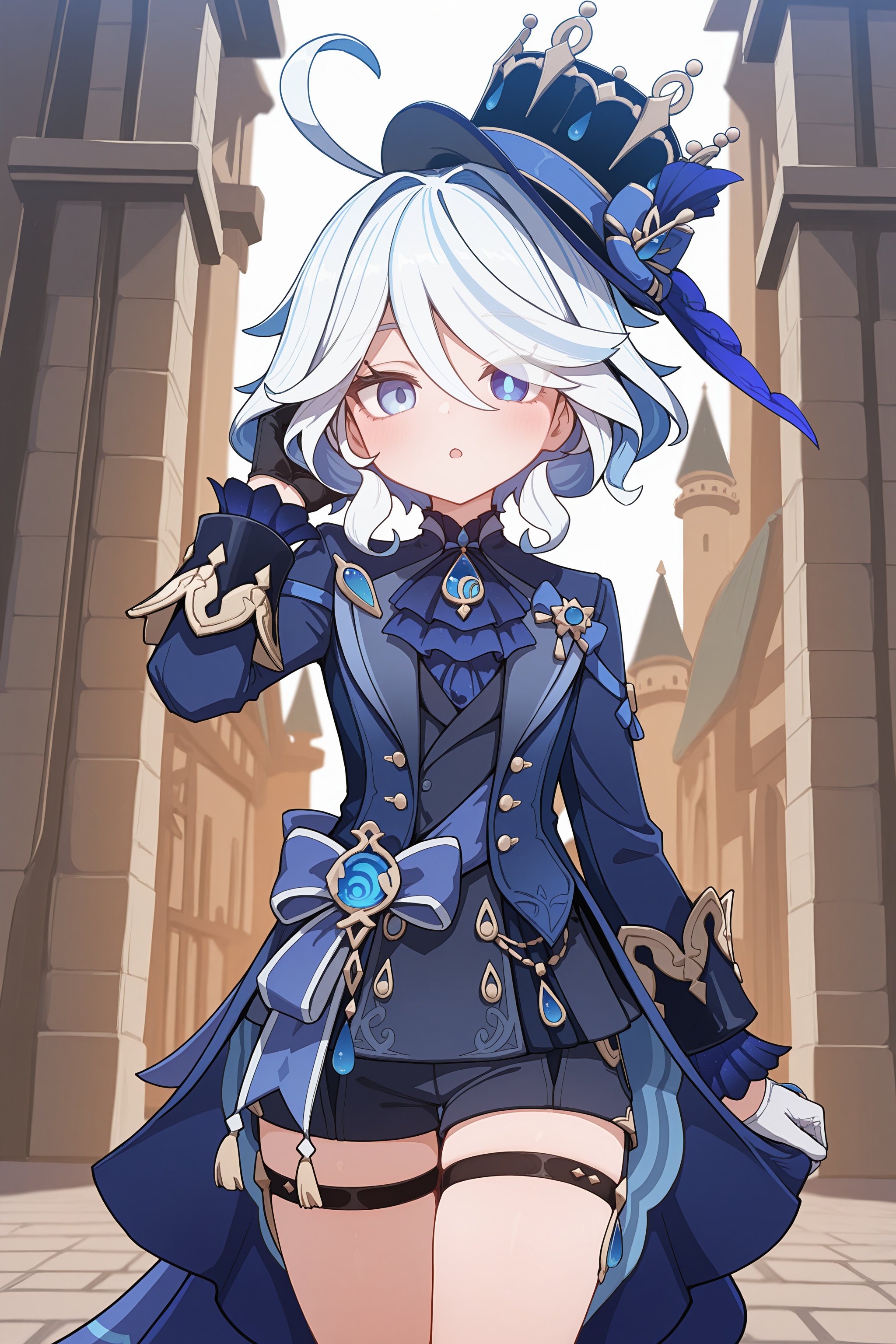 1girl,  furina \(genshin impact\),  short hair on Tensor.Art