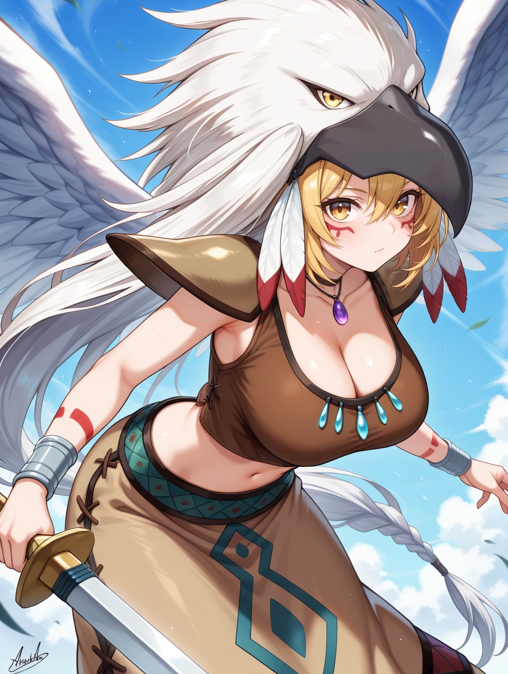 guardian eatos,  1girl,  navel on Tensor.Art