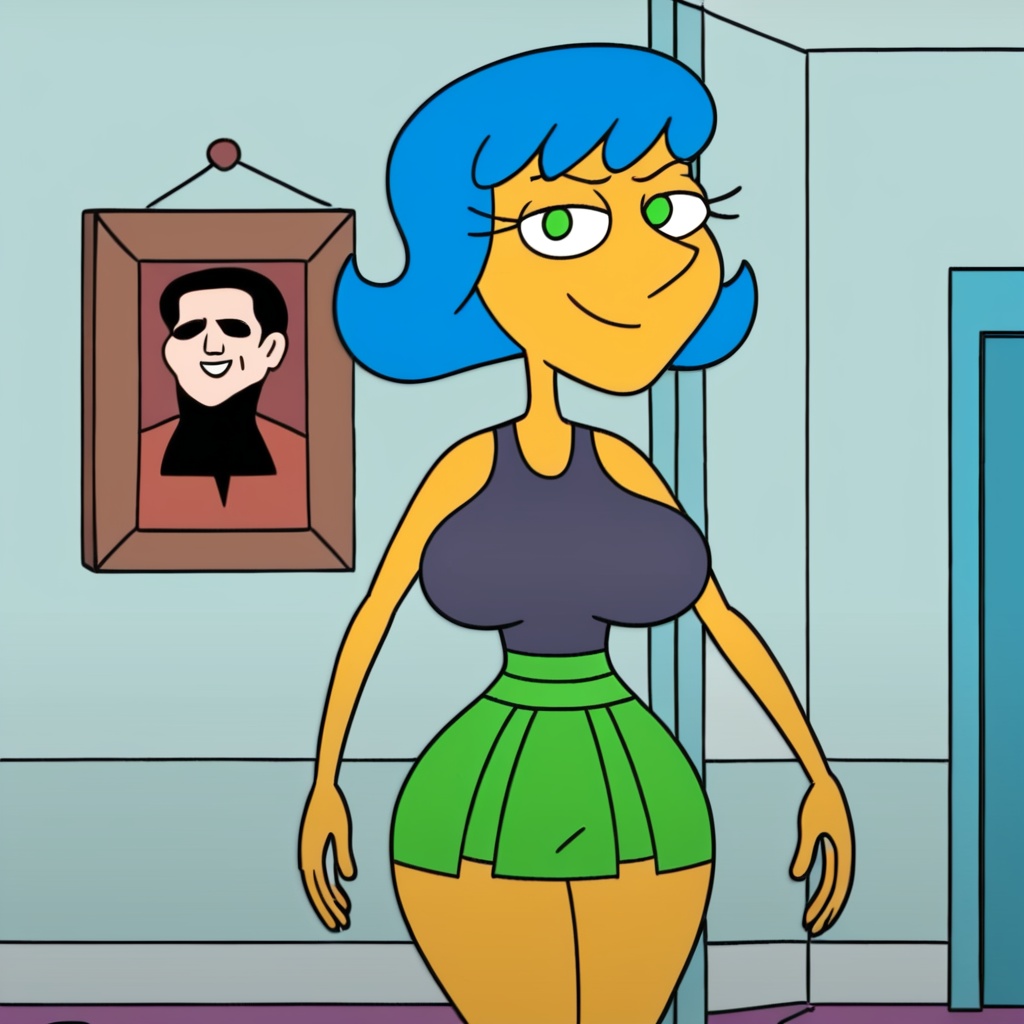 1girl,  Leslie,  blue hair on Tensor.Art