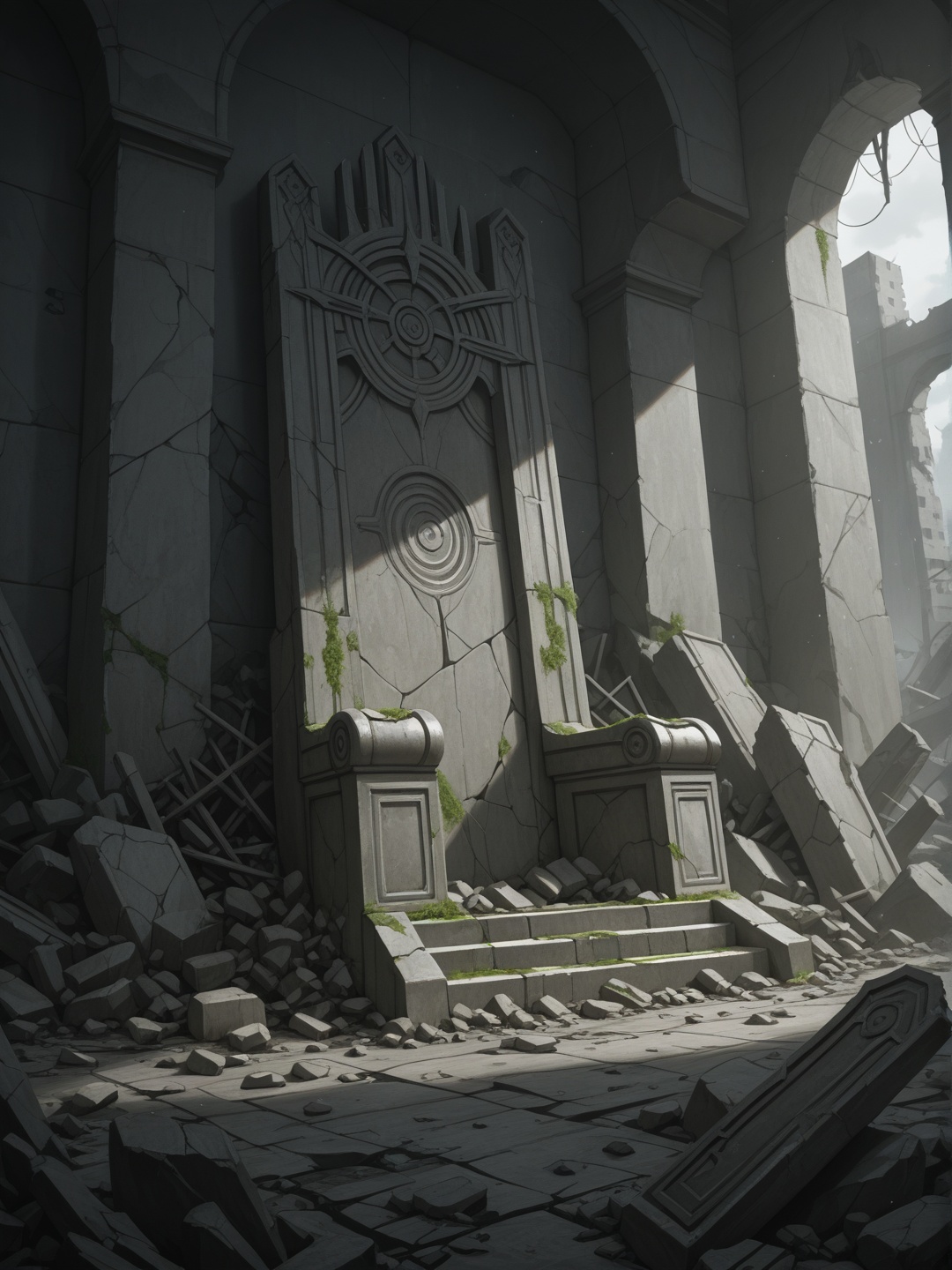 no_humans,  broken_throne,  ruins on Tensor.Art