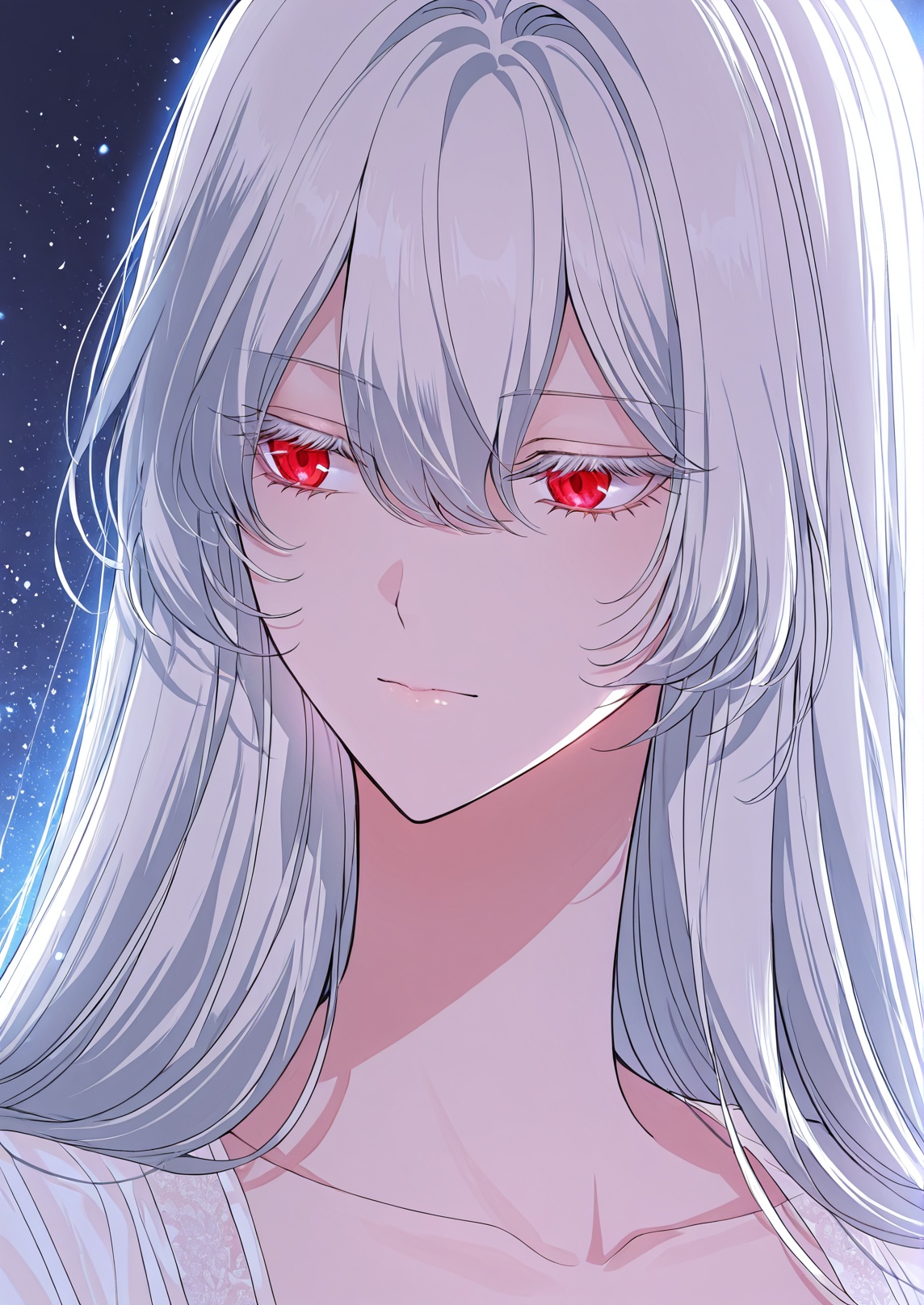 1 girl,  solo,  long white hair on Tensor.Art