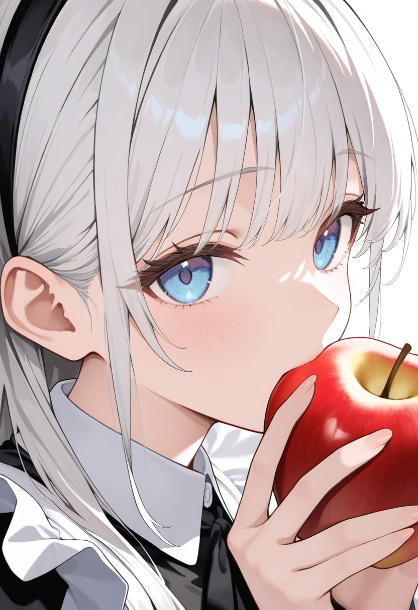 1girl,  solo,  white hair on Tensor.Art