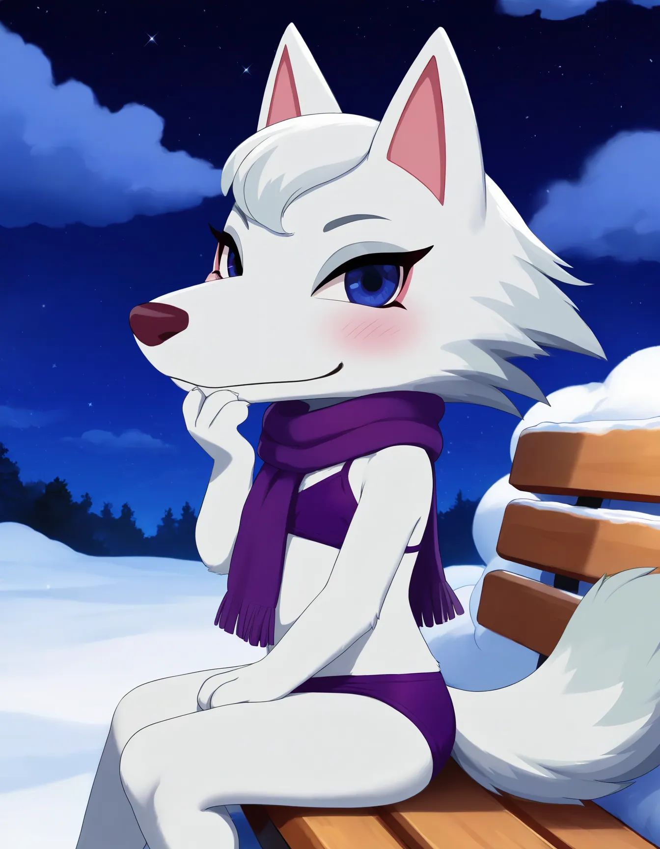 whitneyc,  wolf,  white fur on Tensor.Art