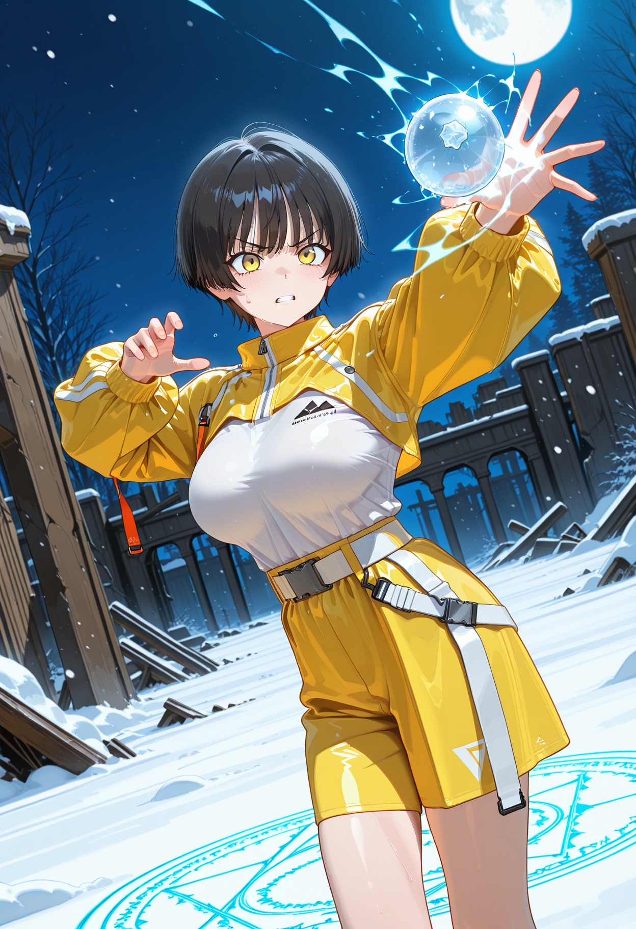 solo,  1girl,  black short hair on Tensor.Art