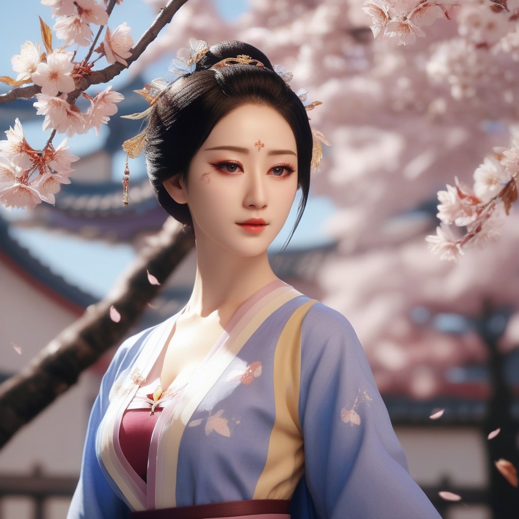 <lora:831-DA-XL-国风E:0.8>, (,1girl, ,best quality, ),,  ,ultra detailed 8k cg,ultra realistic 8k cg, ,masterpiece, (( , )),, ,science fiction,mole, ,    ,(,cherry blossoms, autumn leaves,perfect cherry blossom,   ), (cleavage),, butterfly,