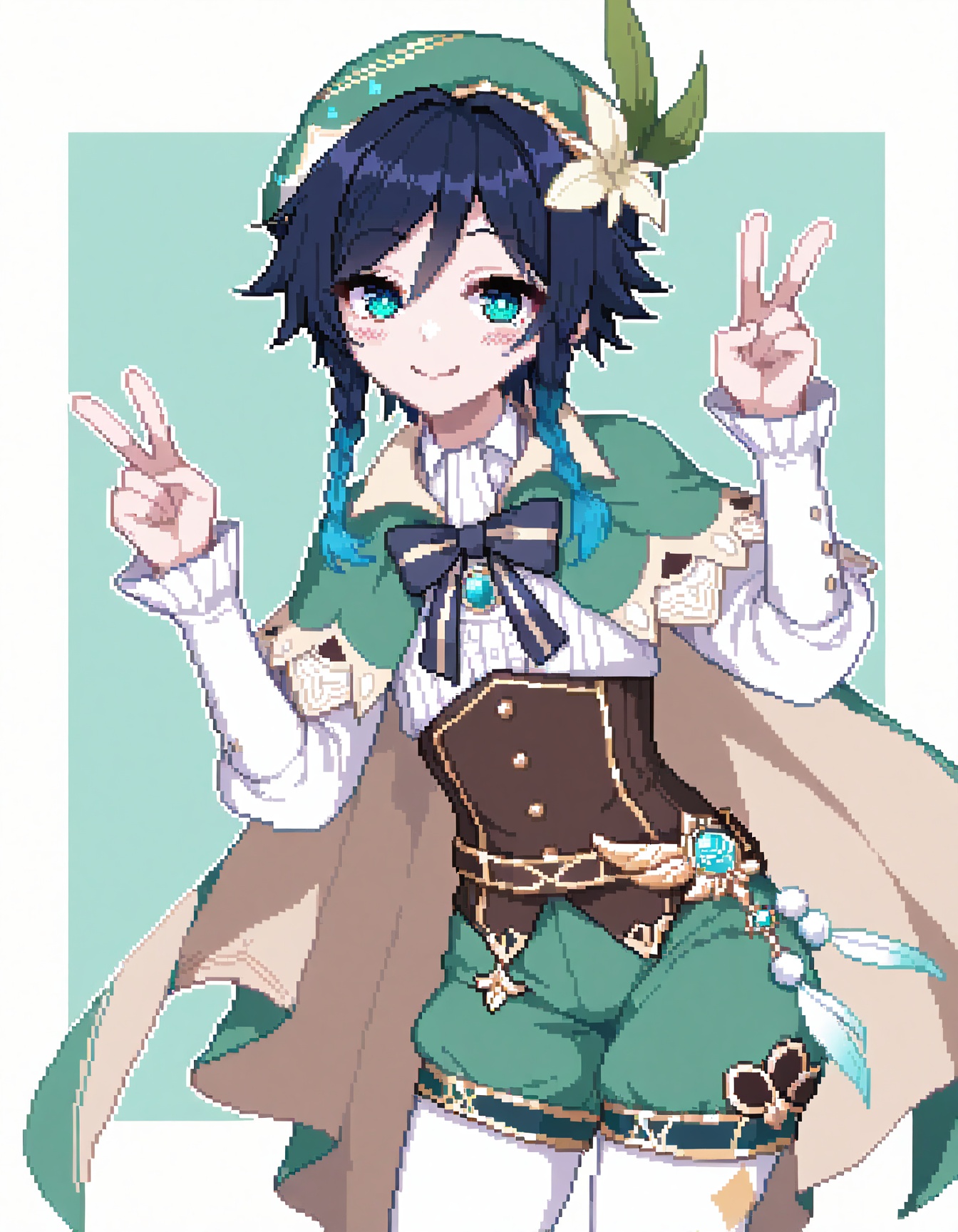 1boy,  venti \(genshin impact\),  white background on Tensor.Art