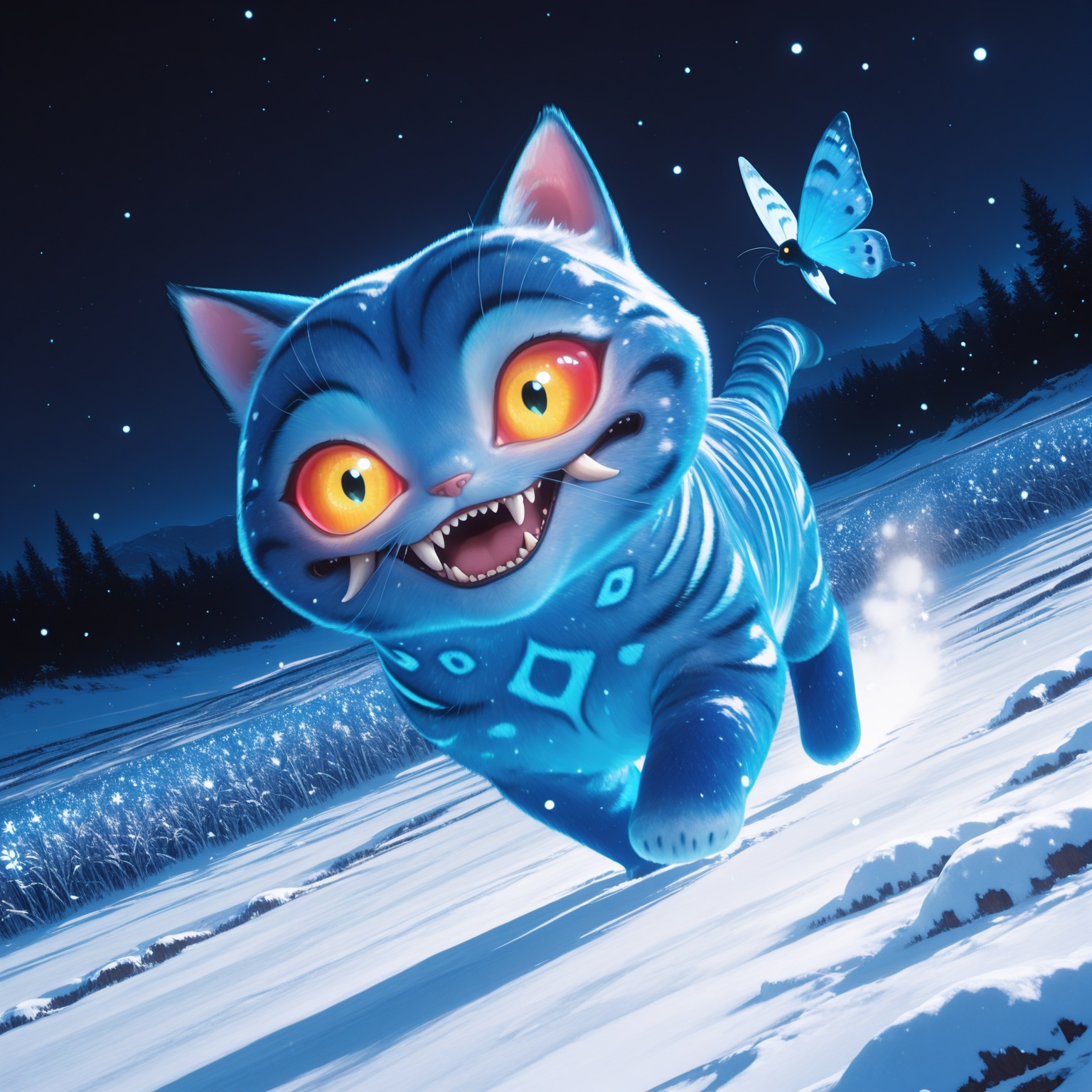 no humans,  snowy field,  chibi on Tensor.Art