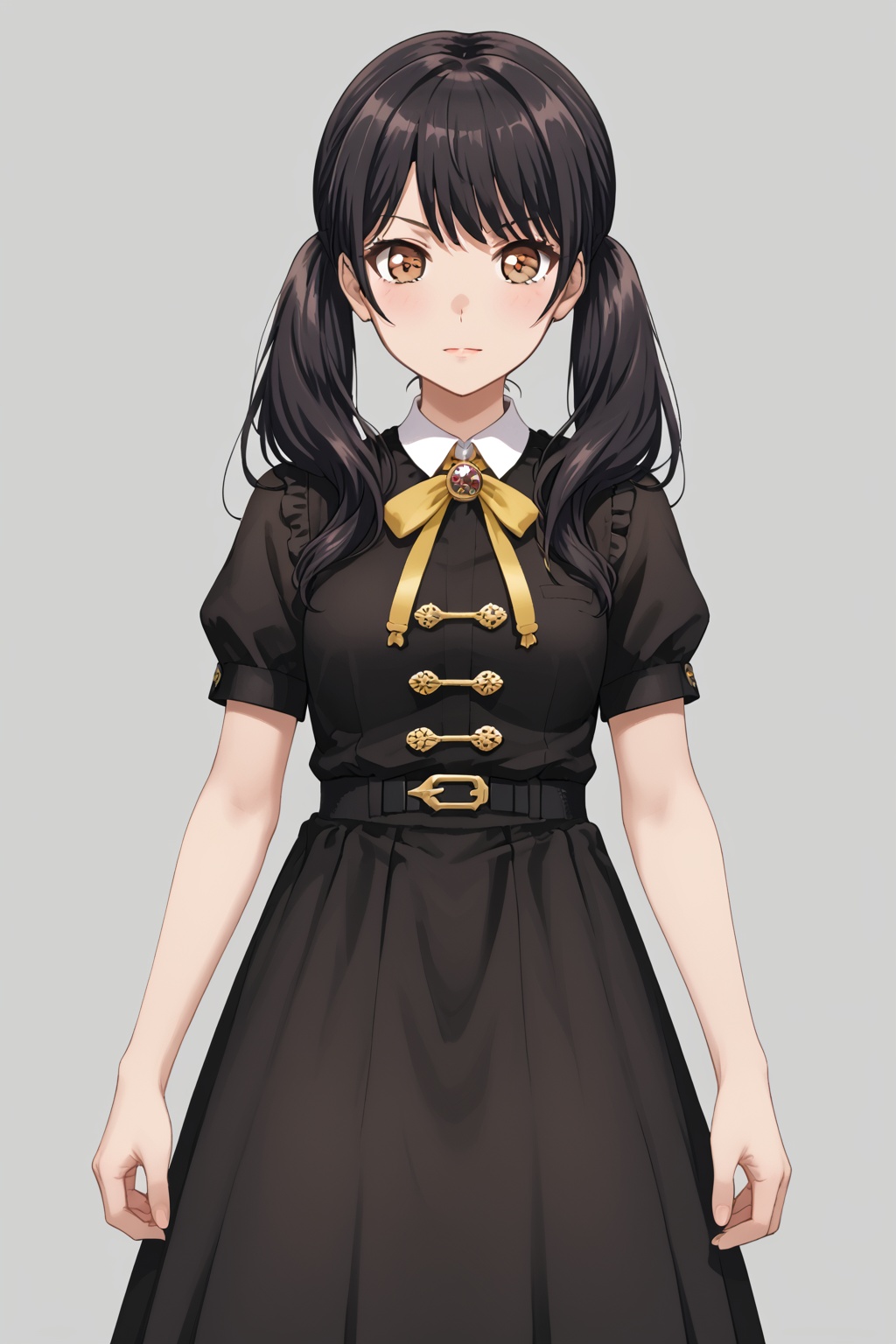 1girl,   Futaba Tsukushi,long hair,black hair,twintails, brown eyes, bangs,<lora:zhuzi:0.8>