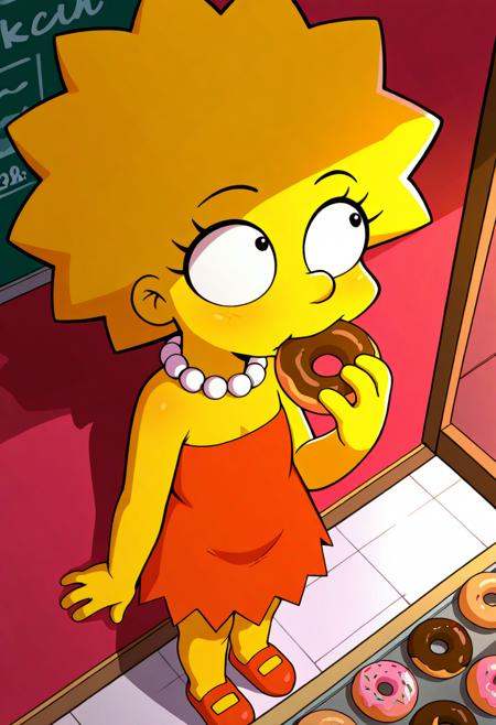 1girl,  lisa simpson,  pearl necklace on Tensor.Art