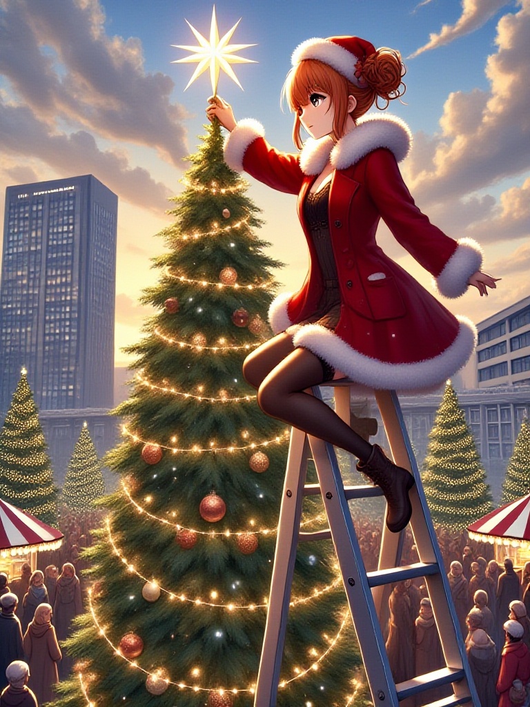 masterpiece,  best quality,  christmas tree with festive lights on Tensor.Art