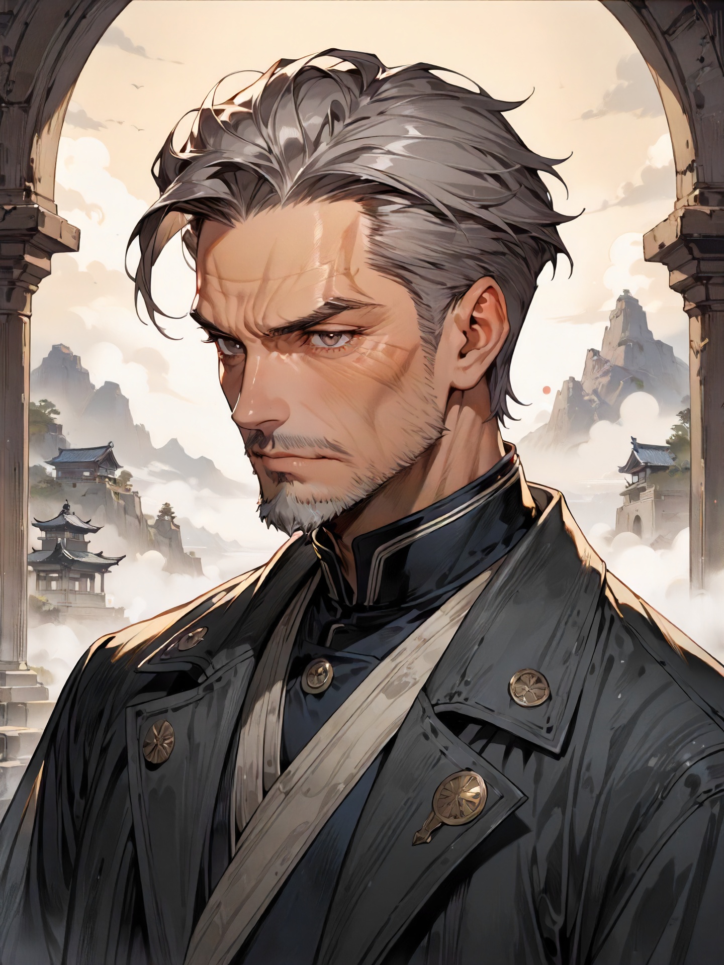 masterpiece,  projecting a commanding presence,  meditative on Tensor.Art