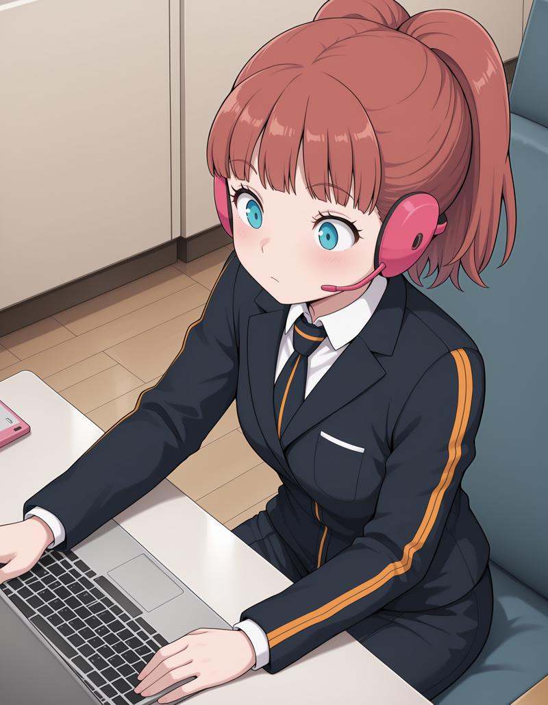 taketomi sakurako,  sitting,  headset on Tensor.Art