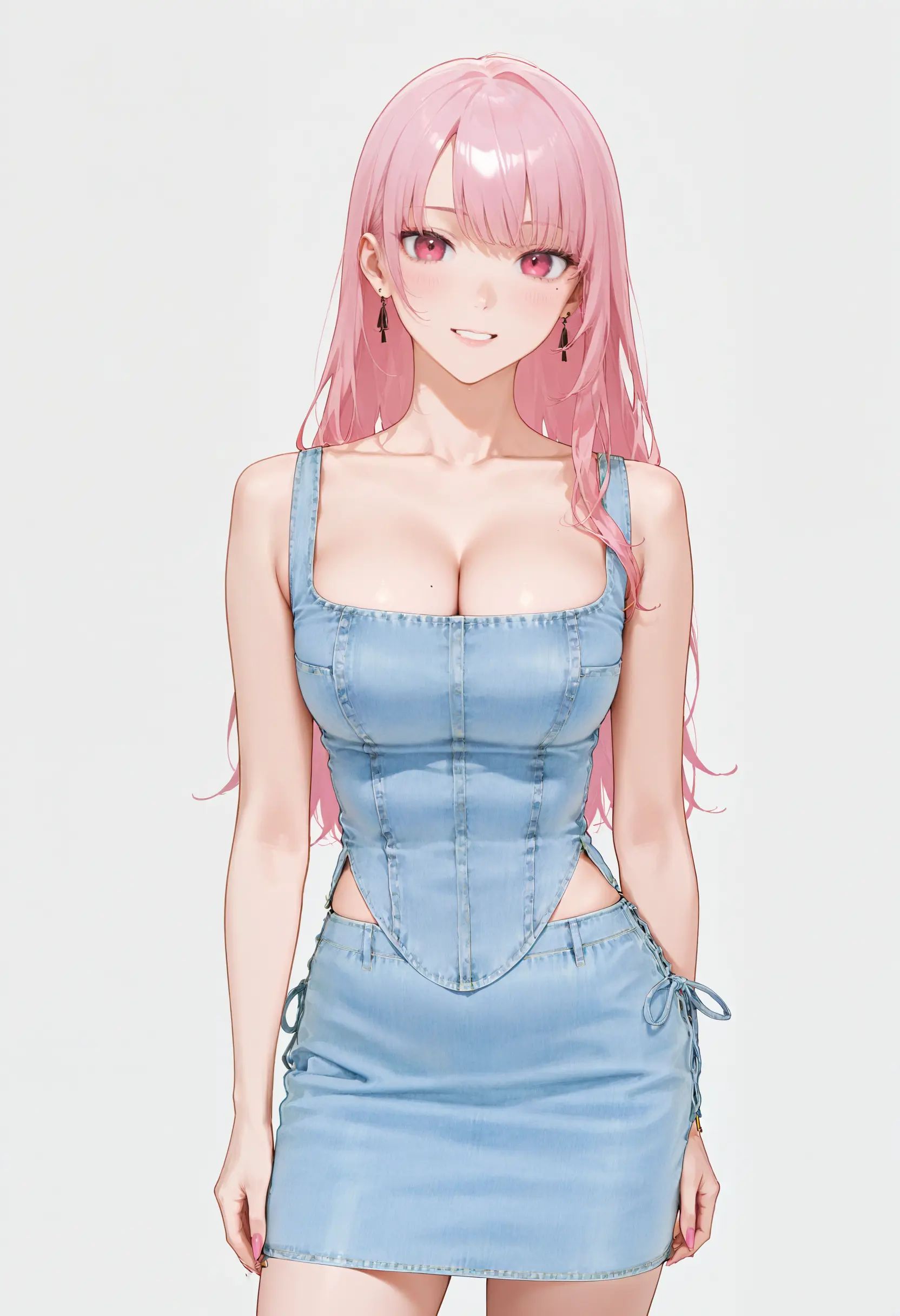 1girl,  solo,  denim skirt on Tensor.Art