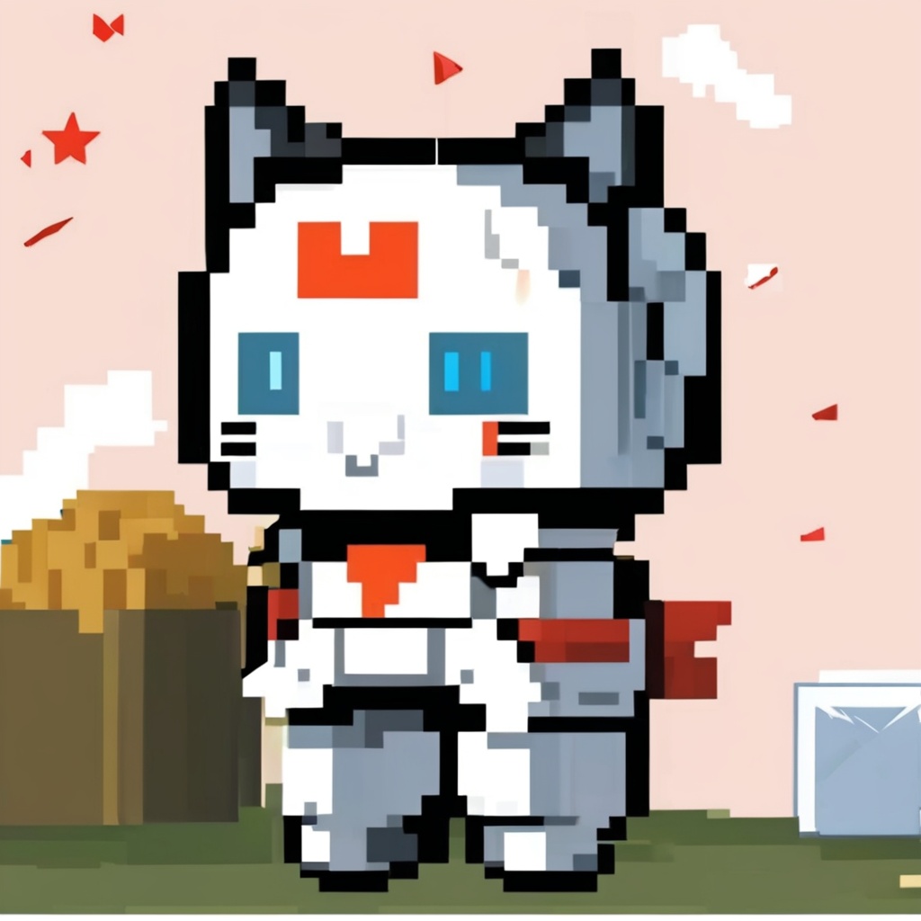 1 supercute kitty wear a origami gundam armor,fur,,<lora:数字头像sdxl:0.7>