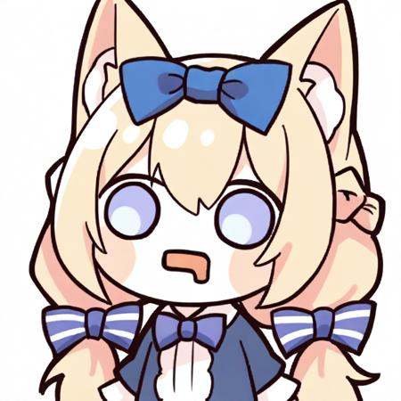 masterpiece,best quality,<lora:drooling_ill-xl-000002:1>,chibi,drooling,mouth drool,upper body,open mouth,1girl,animal_ears,transparent_background,solo,bow,blue_eyes,hair_bow,long_hair,blush_stickers,blue_bow,twintails,animal_ear_fluff,blonde_hair,dress,braid,cat_ears,bowtie,looking_at_viewer,blue_dress,