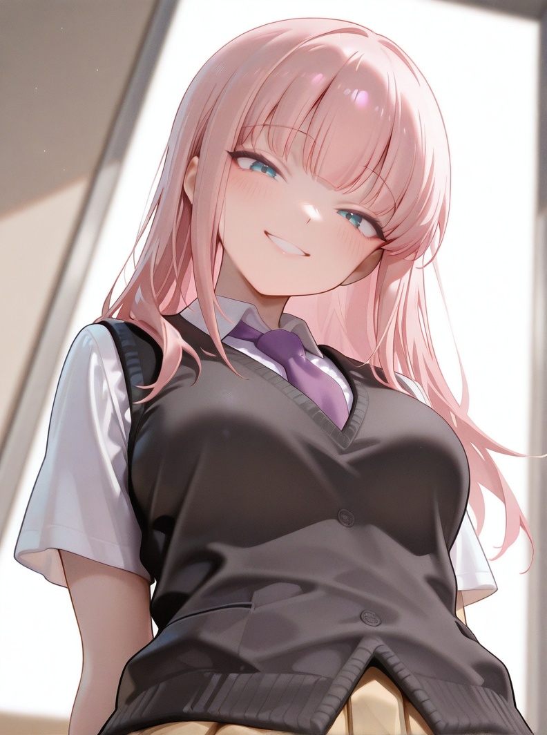 qbmommy,  light pink hair,  smiling on Tensor.Art