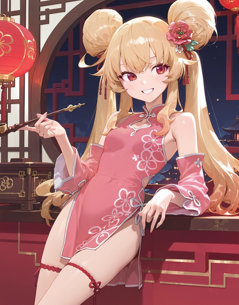 1girl,  nobeta \(china dress\),  pink dress on Tensor.Art