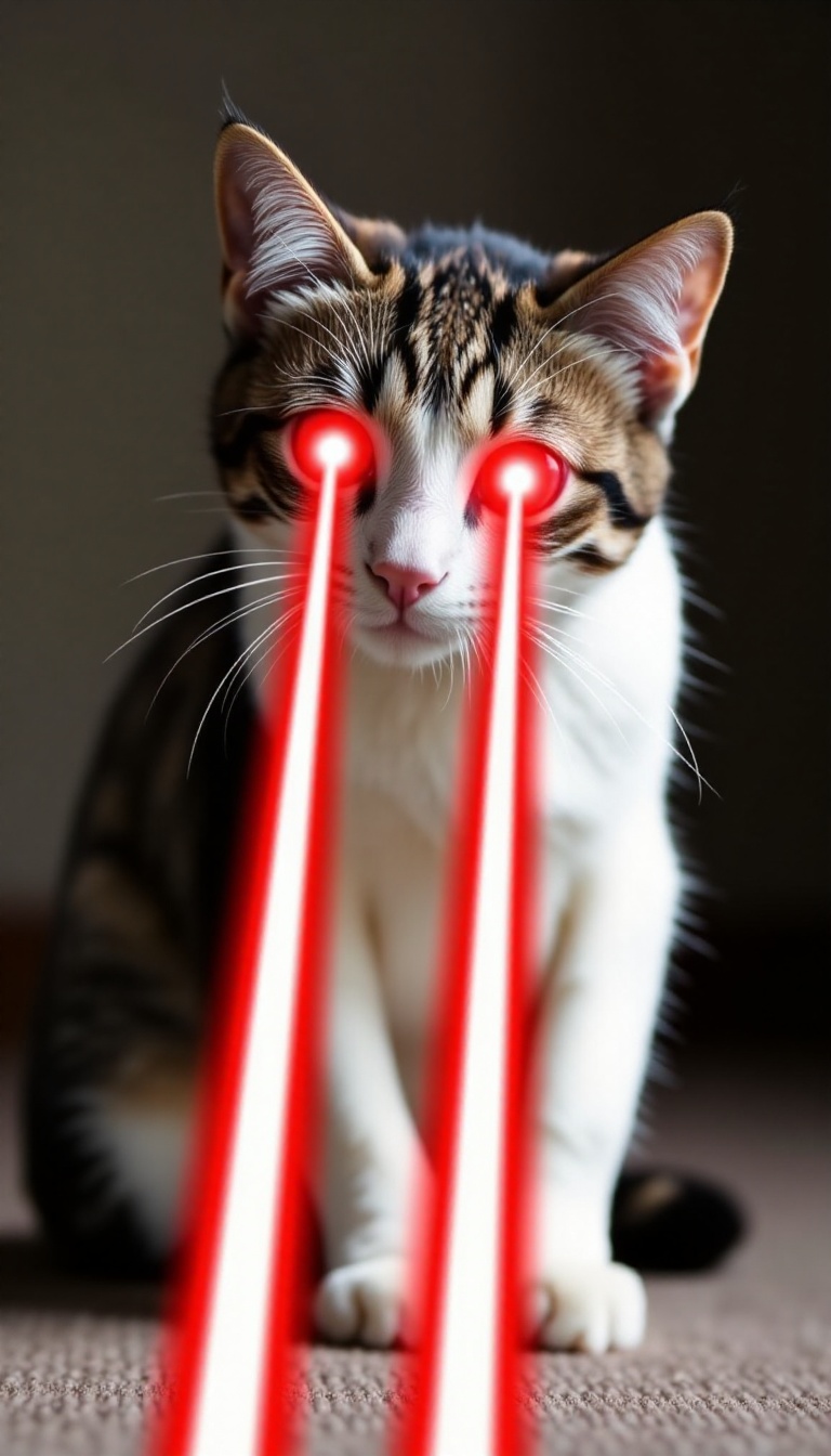 LASERCAT,  LASER CAT,  CAT WITH LASER EYES on Tensor.Art