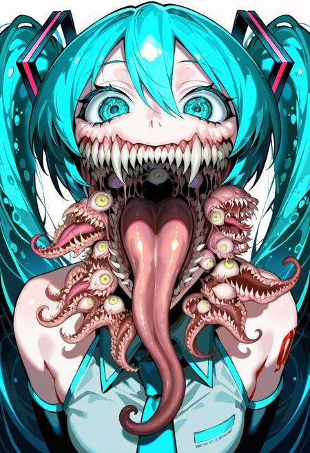 teeth,  sharp teeth,  tongue on Tensor.Art