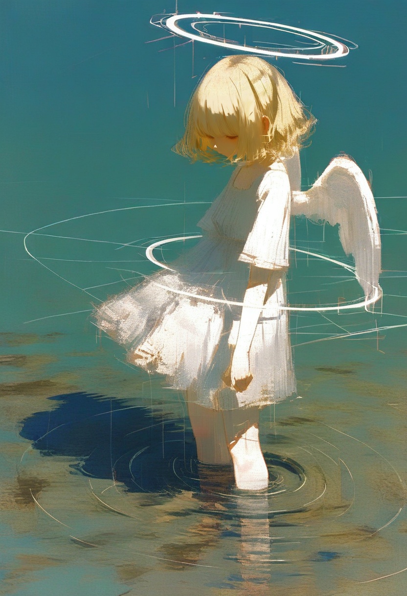 1girl,  solo,  halo on Tensor.Art