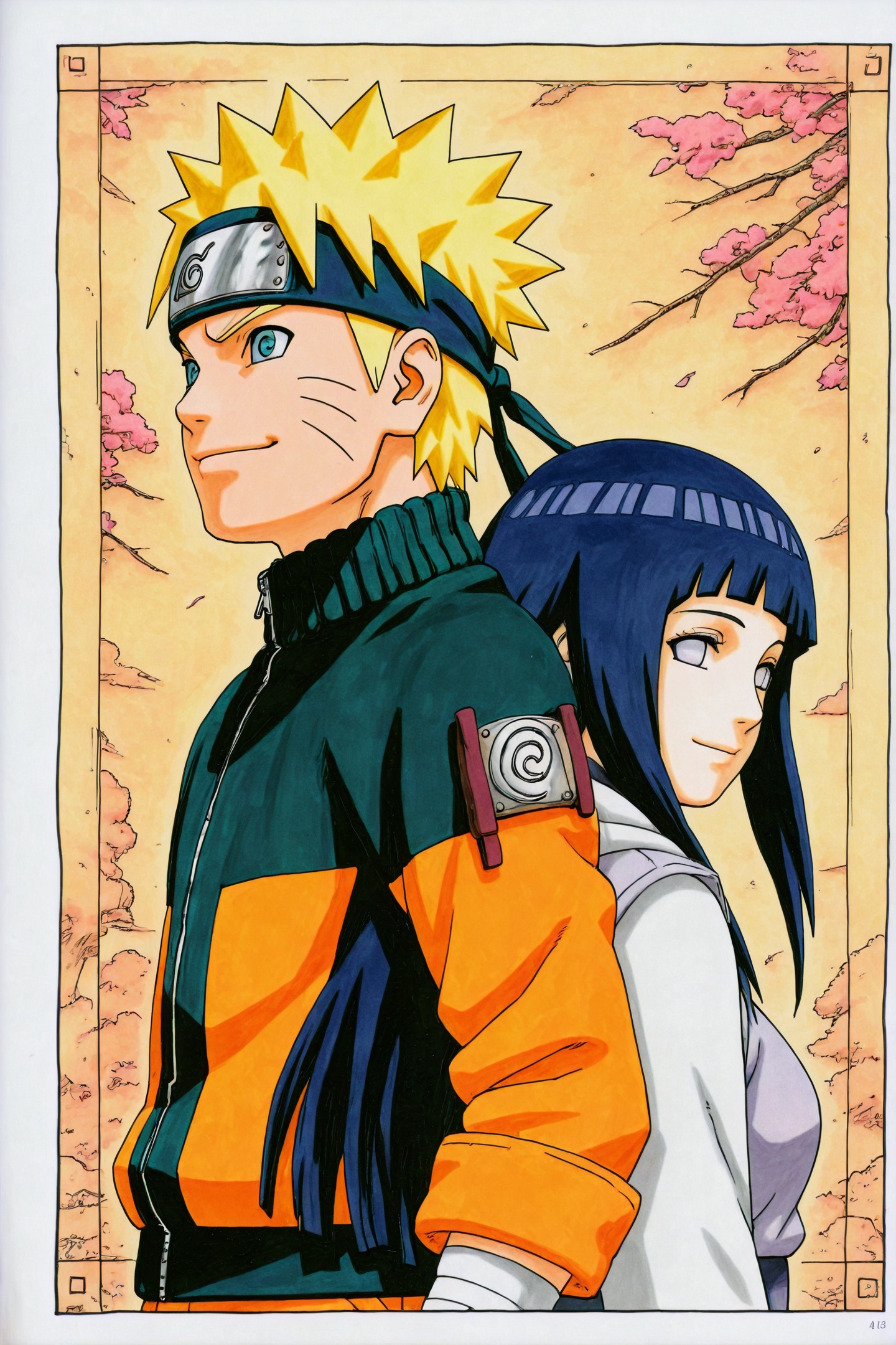 Kishimoto Masashi Style,  uzumaki naruto,  hyuuga hinata on Tensor.Art