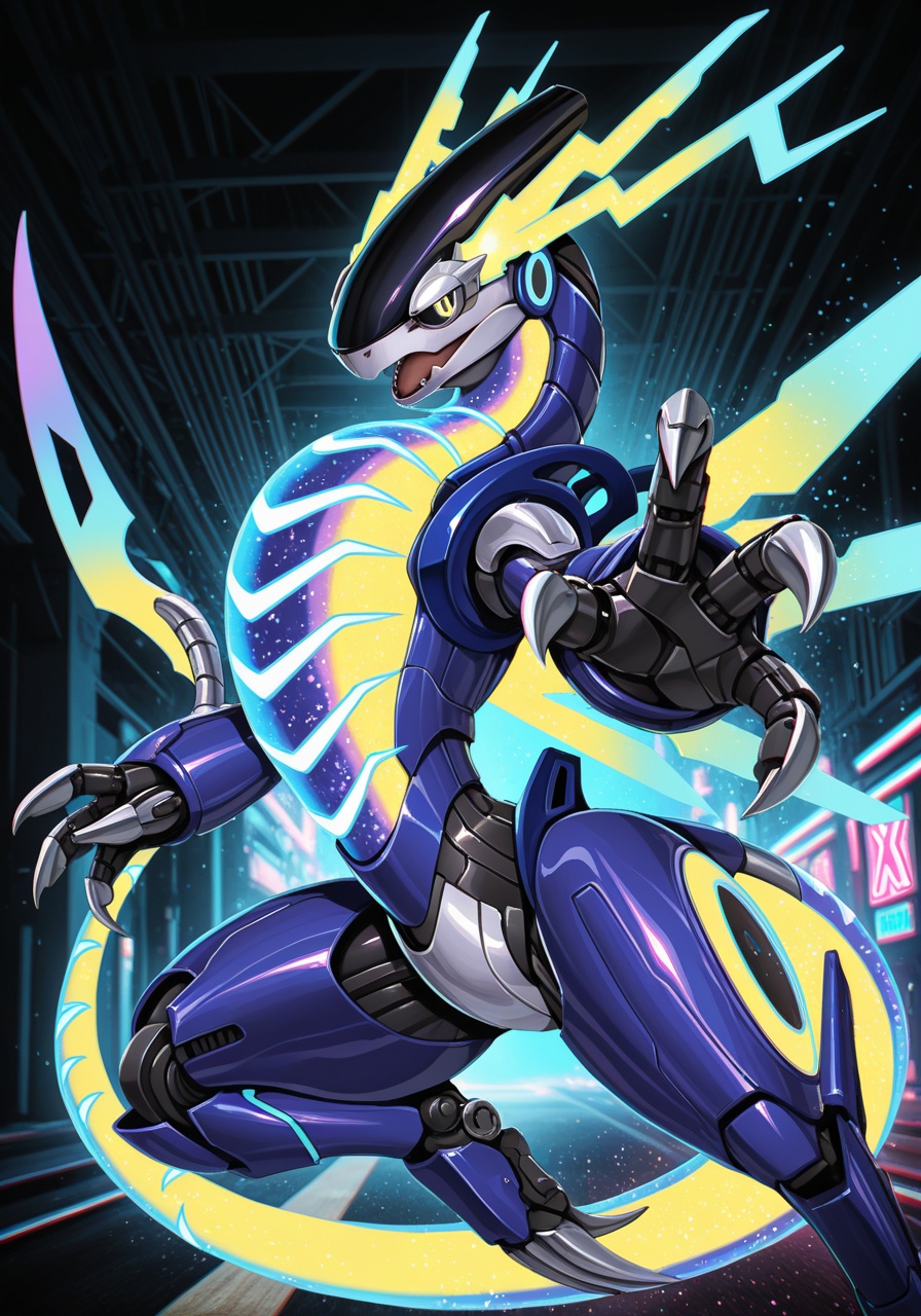 cybernetics,  miraidon glistening body,  open mouth on Tensor.Art