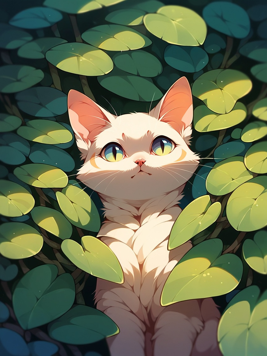 gr33n,  solo,  cat on Tensor.Art