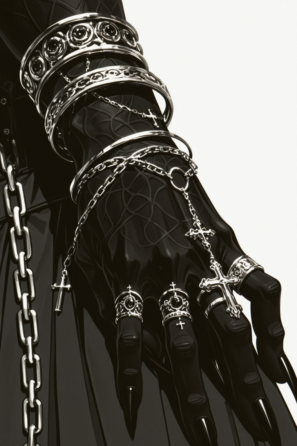 cross,  monochrome,  greyscale on Tensor.Art
