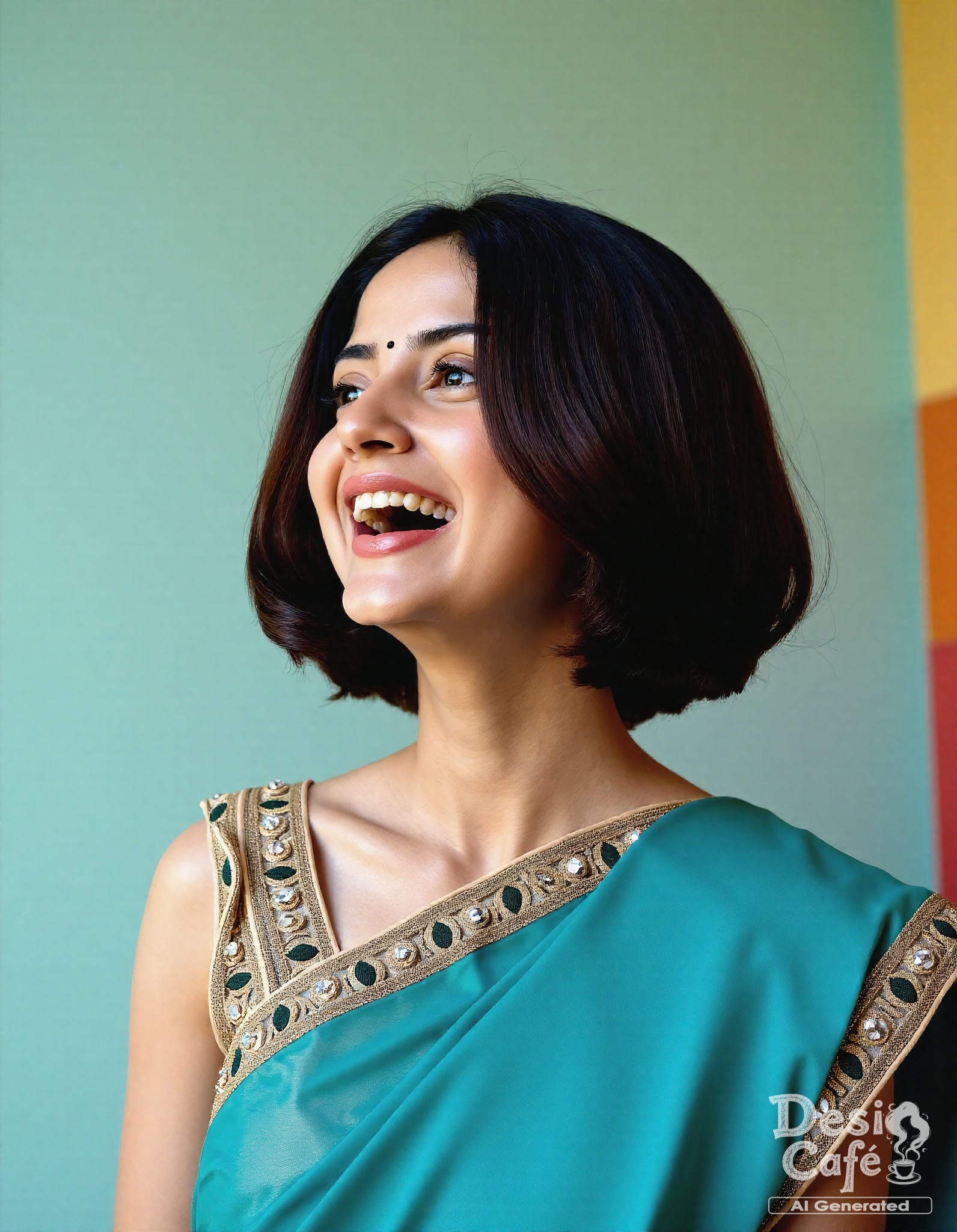 headshot photo of Kashmira Pardeshi woman,  hyper realistic photo that is safe for work,  laughing on Tensor.Art