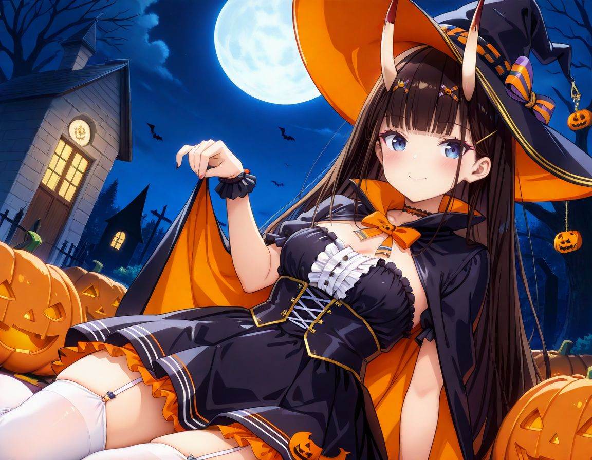 noshiro \(azur lane\),  halloween costume,  smile on Tensor.Art