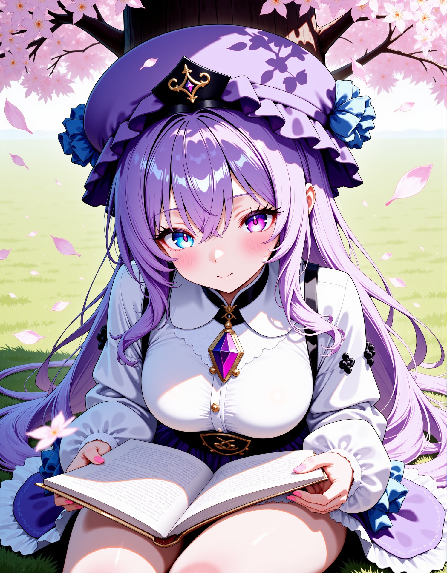 emilie beta,  purple headwear,  purple hair on Tensor.Art