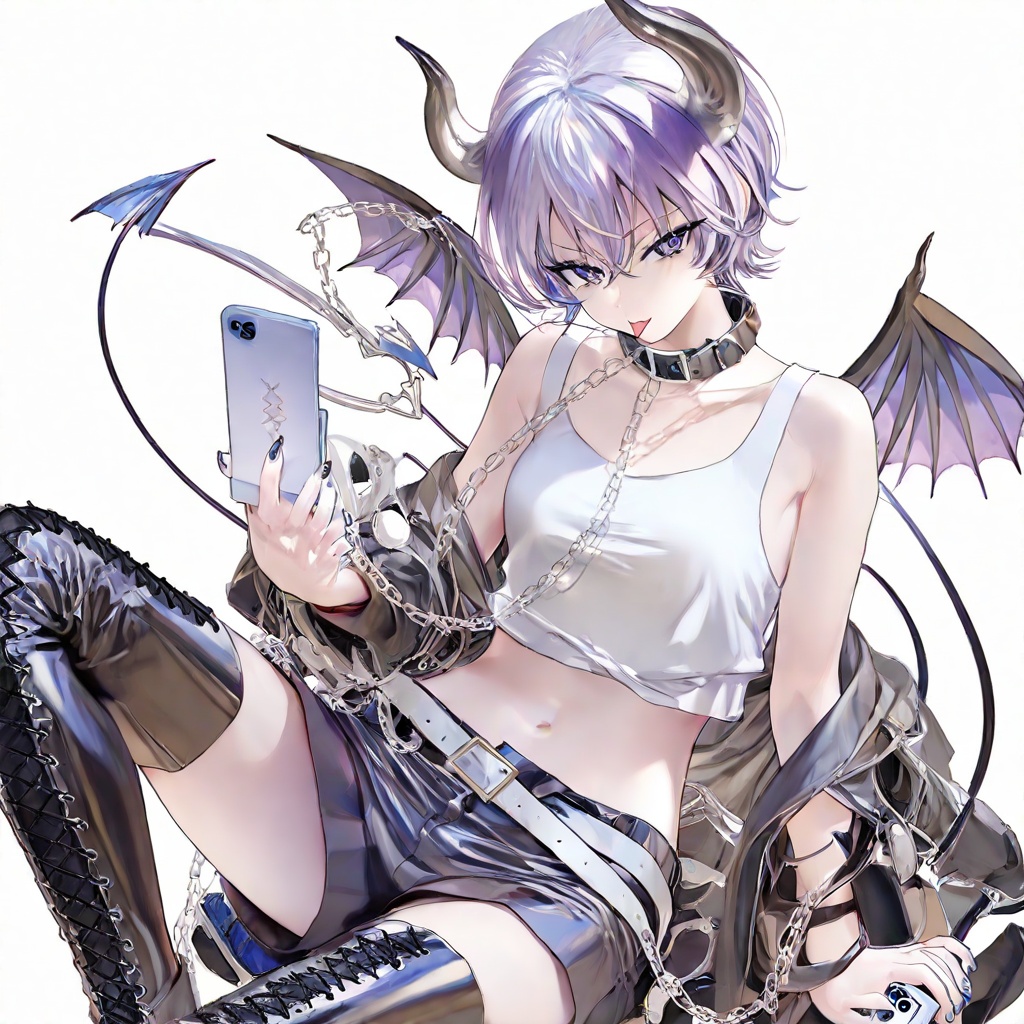 1girl,  angel and devil,  angel wings on Tensor.Art