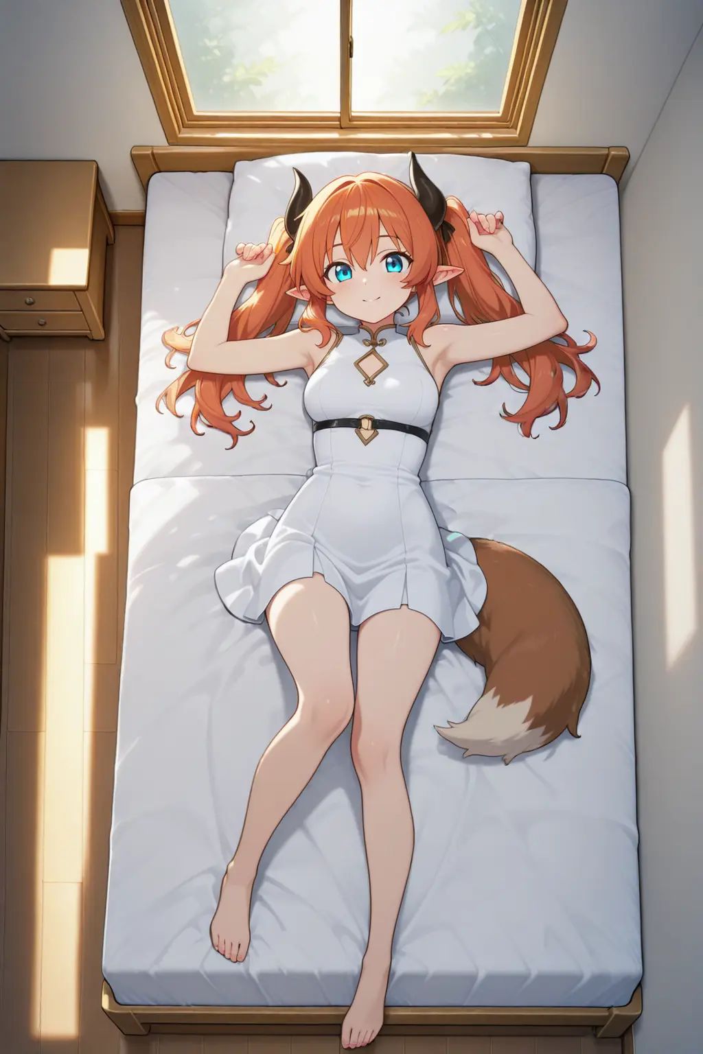1girl,  on the bed,  lying on Tensor.Art