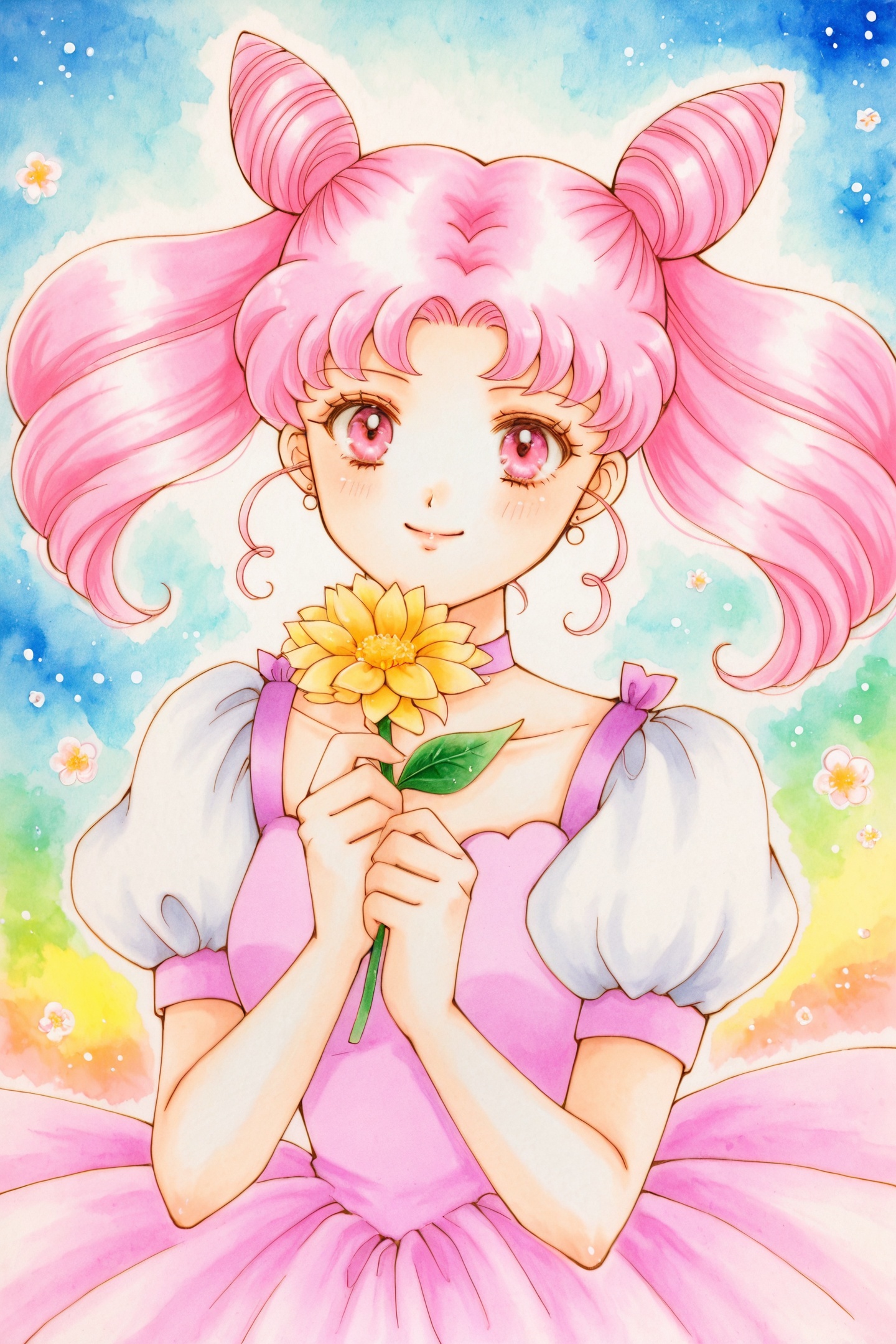 usana_moon Style,  watercolor \(medium\),  1girl on Tensor.Art