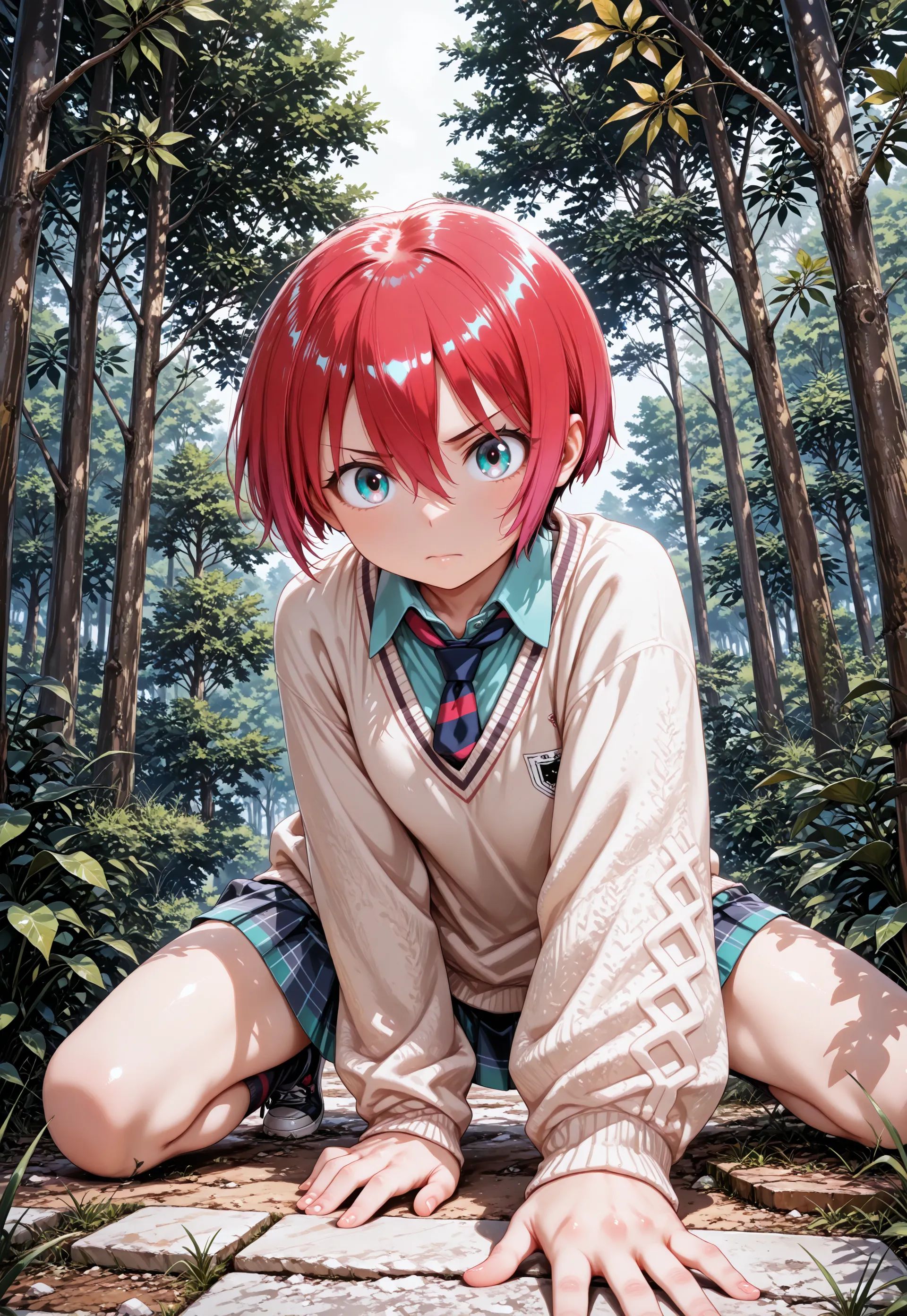 1girl,  amate yuzuriha,  school uniform on Tensor.Art