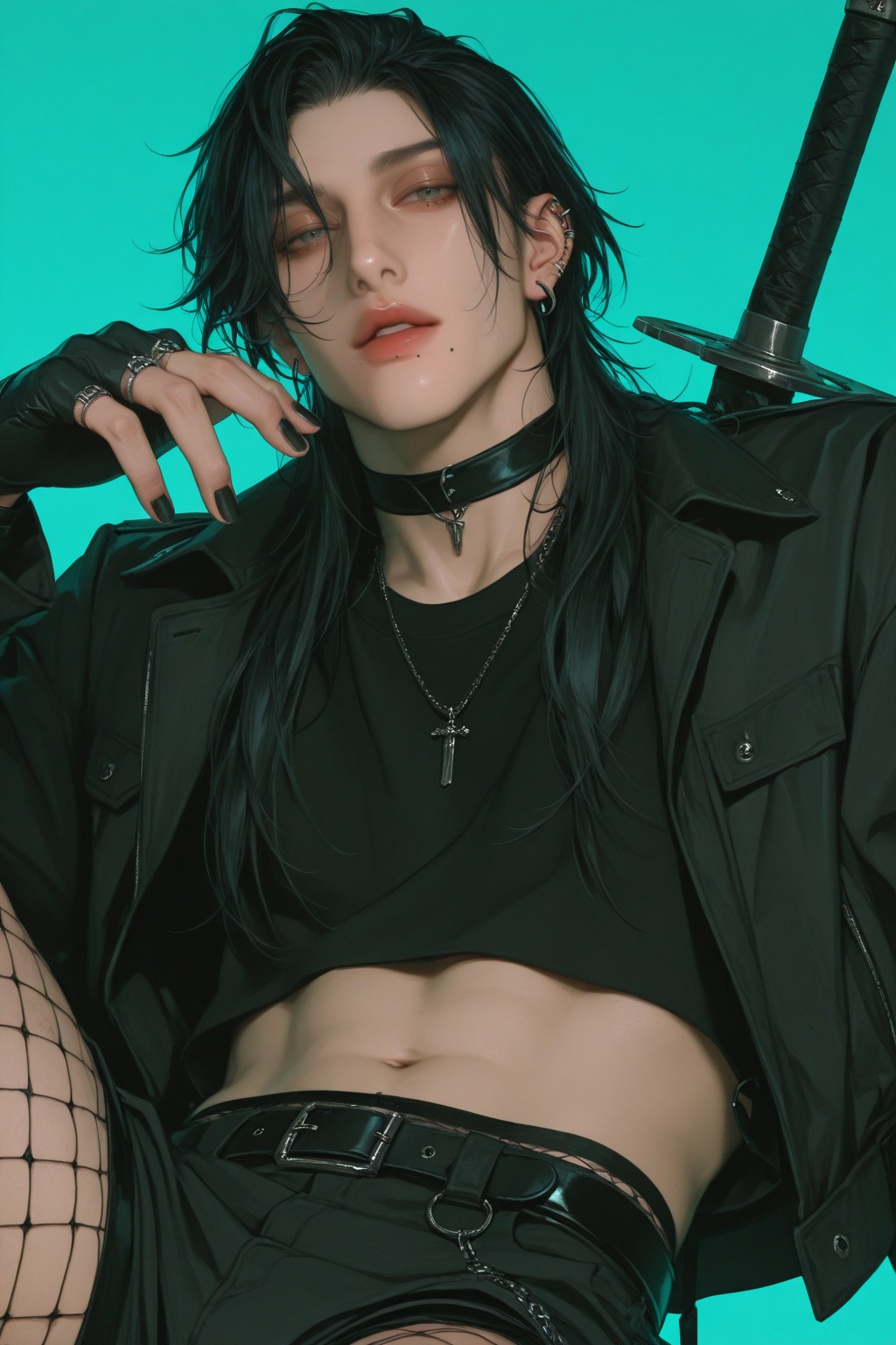 black_hair,  solo,  jewelry on Tensor.Art